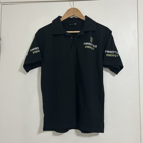 Monster Energy Youth XL Polo Shirt Black Embroidered Racing Staff Promo Logo - Picture 1 of 6